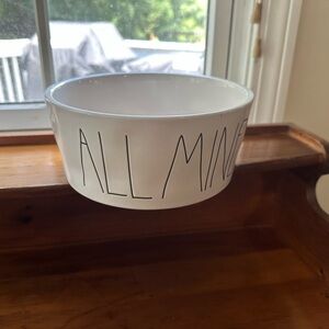 White Ceramic Bowl with 'ALL MINE' Dog Bowl